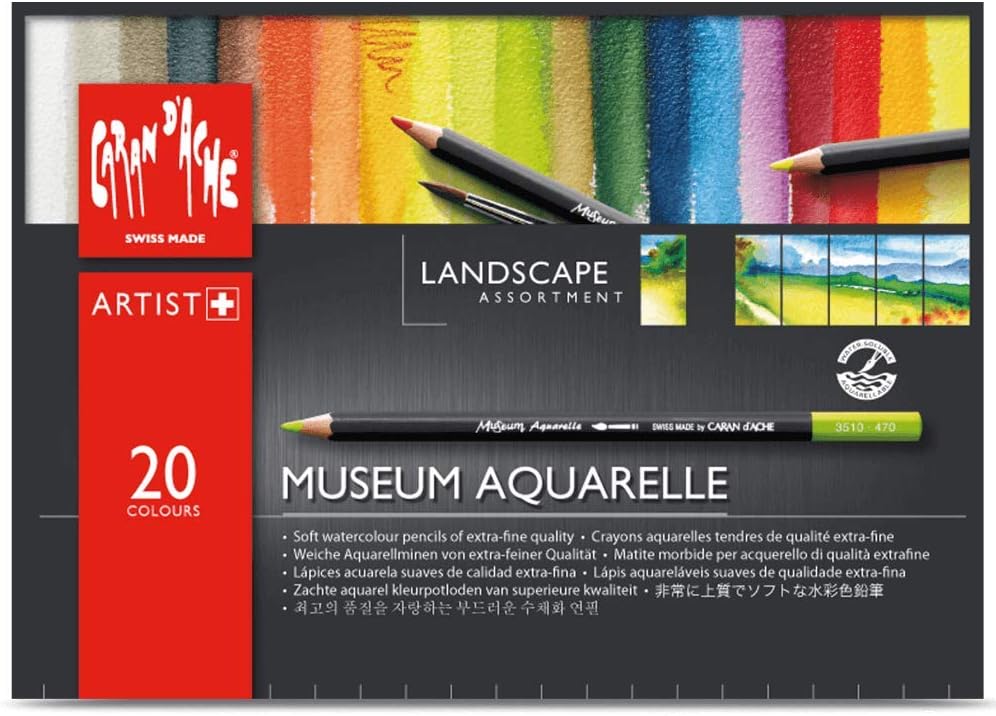 Caran D'ache Museum Aquarelle Pencil Sets Landscape Set of 20 Colours