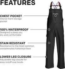  Grundens Men’s Neptune Commercial Fishing Bib Pants | Waterproof, Adjustable, Black טען תמונה לגלריה
