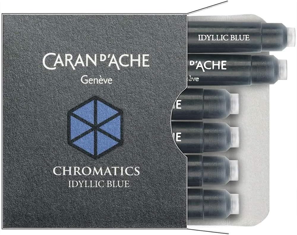 Caran d'Ache Ink Cartridges - Idyllic Blue (Pack of 6)