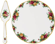  Royal Albert Old Country Roses Cake Plate &amp; Server טען תמונה לגלריה
